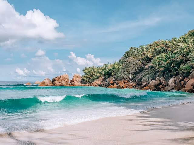 White sand beach in Seychelles